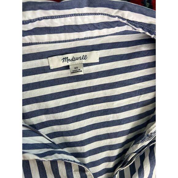MADEWELL Courier Button-Back Shirt in Stripe Mix XS - Picture 11 of 11